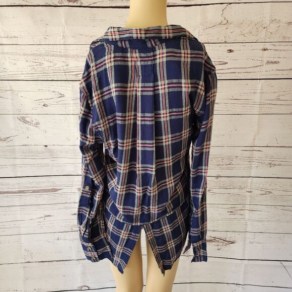 JACHS Girlfriend Plaid Button Down Long Sleeve Shirt Small NWT - Picture 2 of 8
